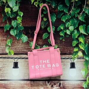 The Leather Crossbody Tote Bag Small Mini Petal Pink 8x6.5x4 Designer Inspired